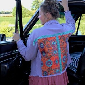 Vibrant Orange and Purple Women's Jacket